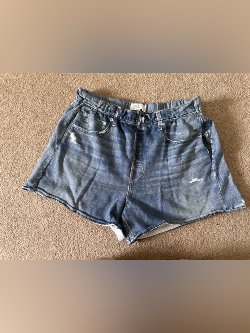 rag & bone Miramar Walking Cotton Terry Sweatpant Jean Shorts